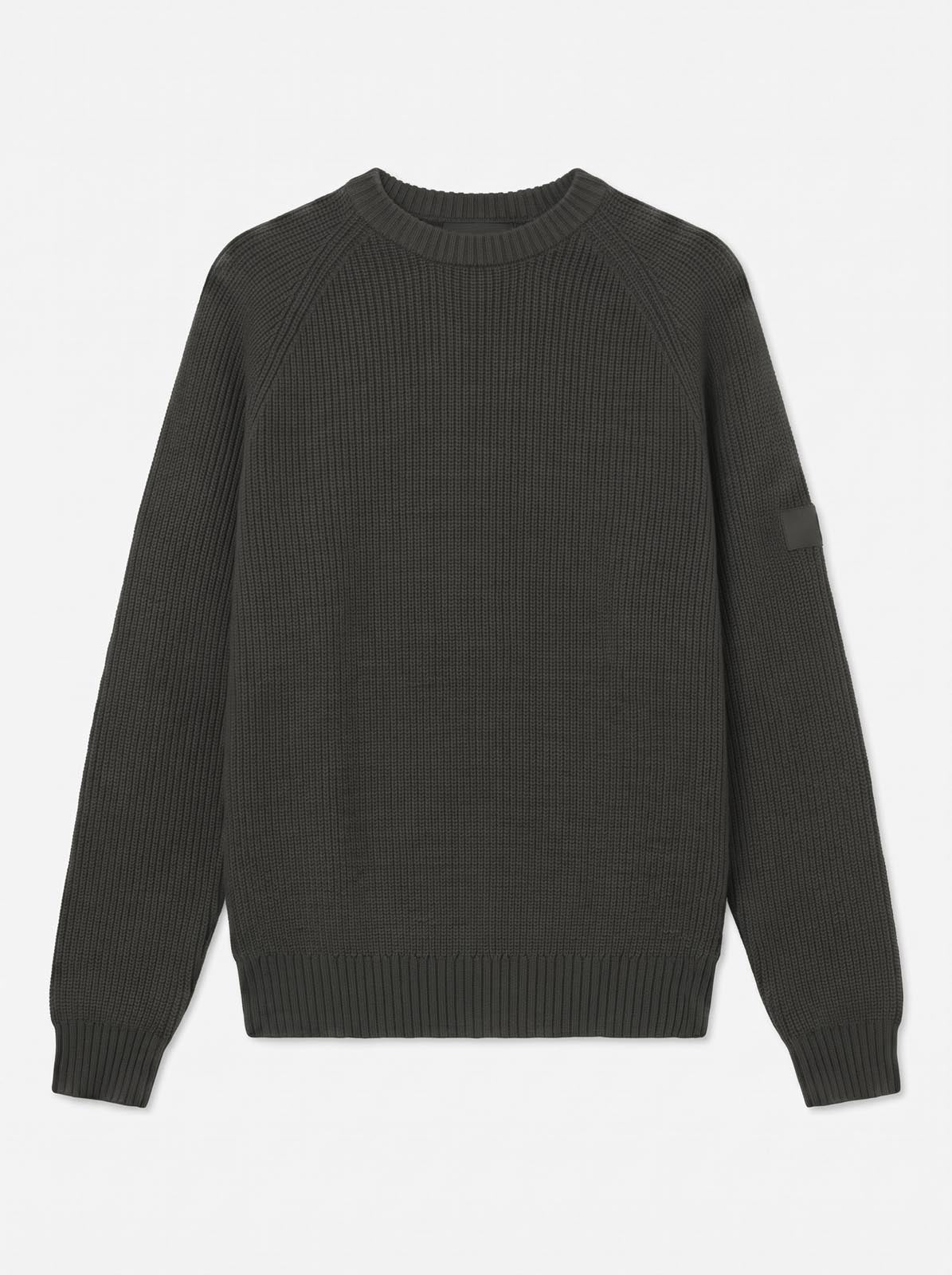 Maglia girocollo manica raglan con patch ricamato