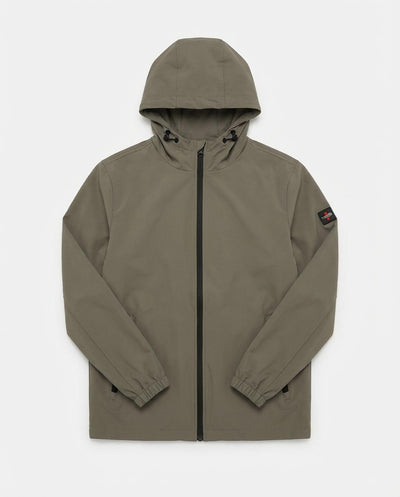 Giubbino zip con cappuccio e chiusura frontale