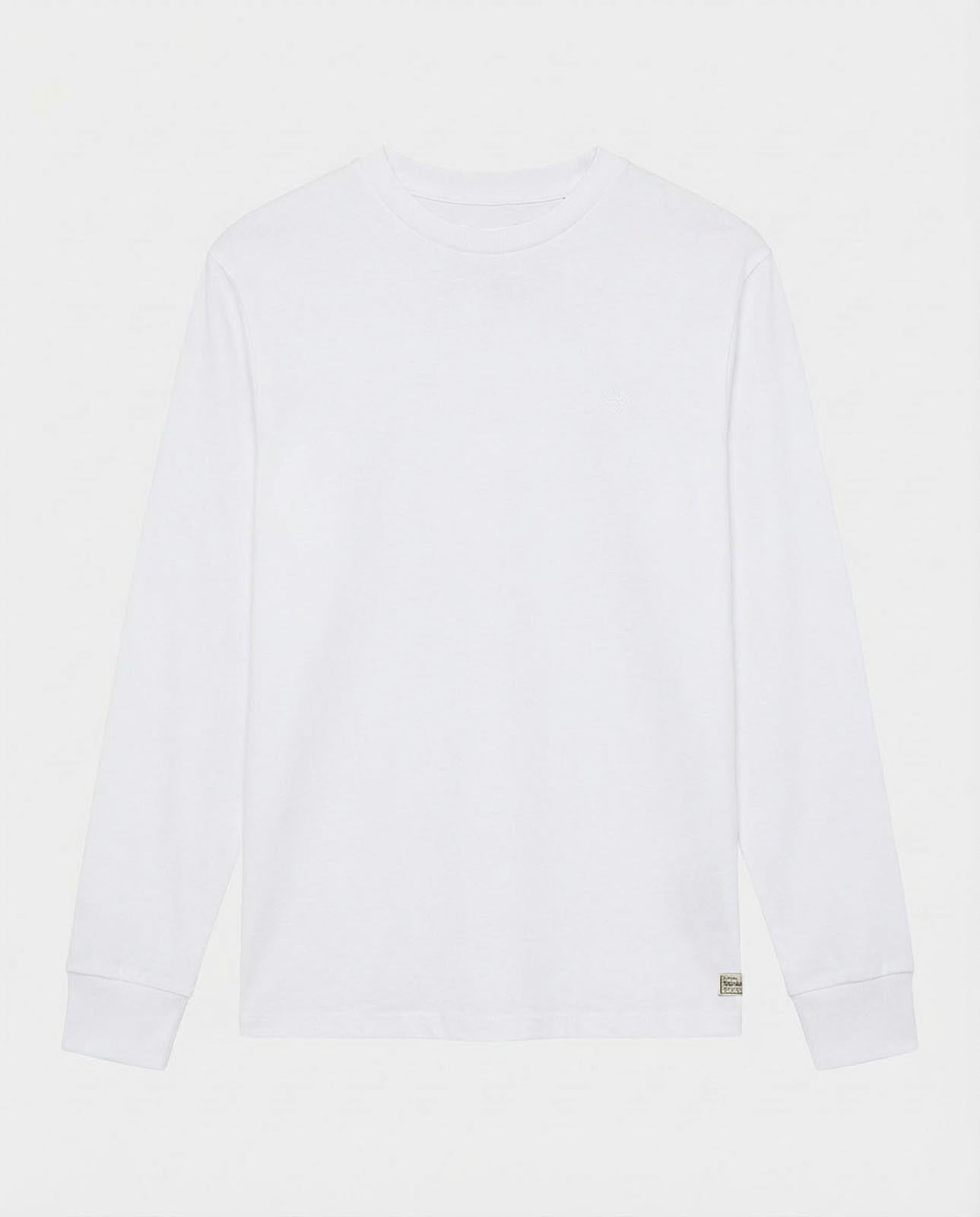 T-shirt manica lunga, logo lato cuore ricamato, collo e polsi a coste