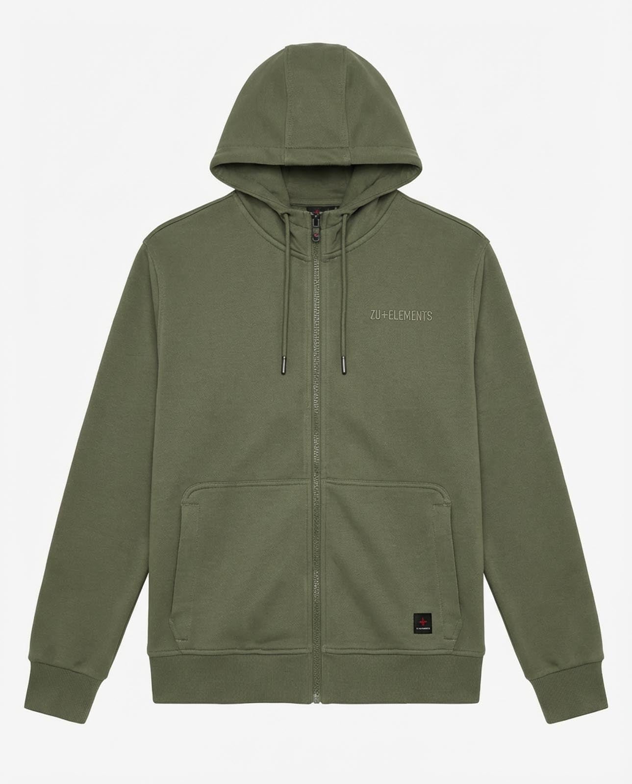 Felpa zip con cappuccio in piquet e tasche con zip