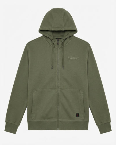 Felpa zip con cappuccio in piquet e tasche con zip