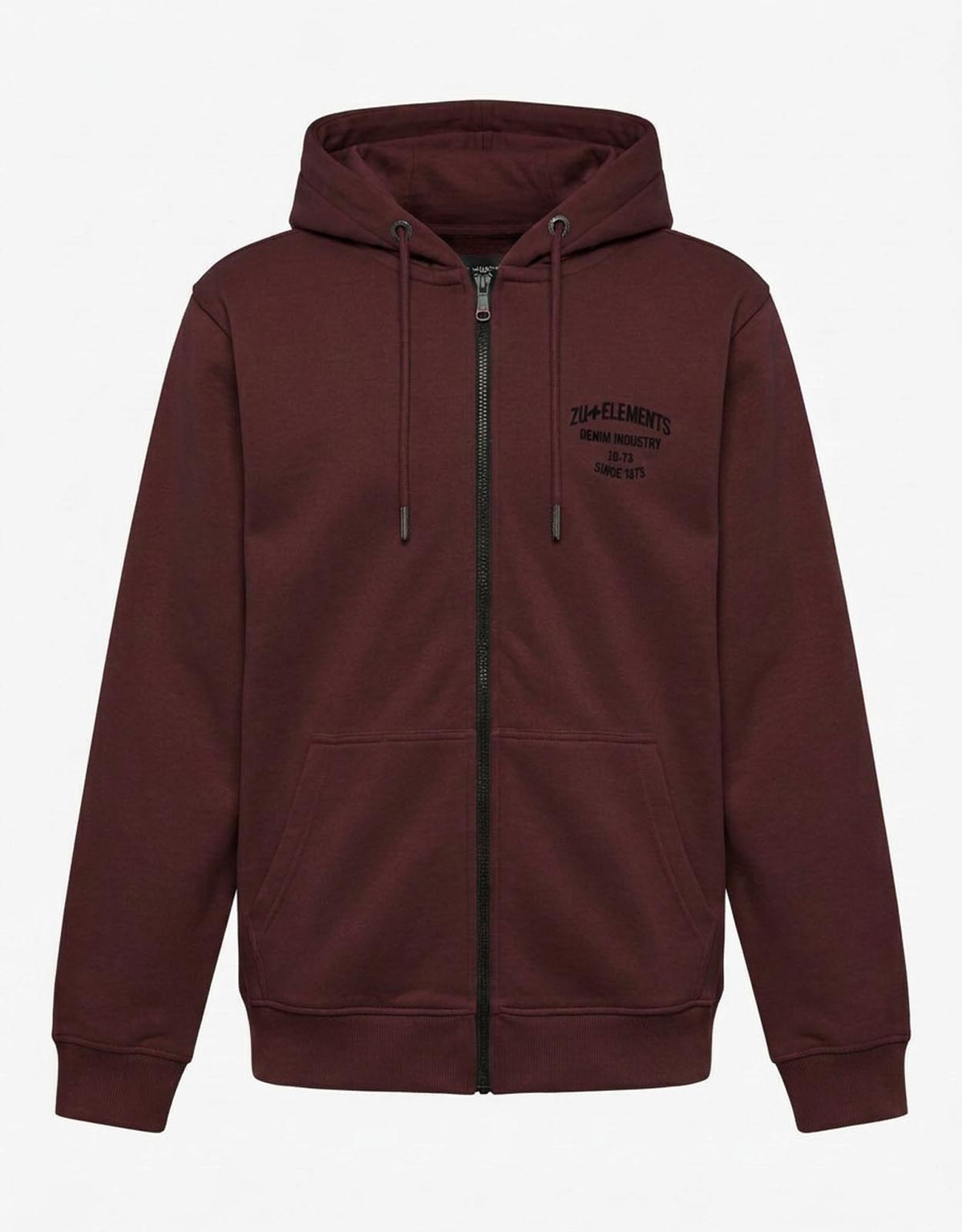 Felpa con cappuccio e zip, ricamo e stampa sul retro