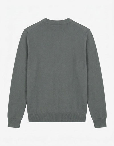Maglia mezzo collo in viscosa con ricamo a contrasto