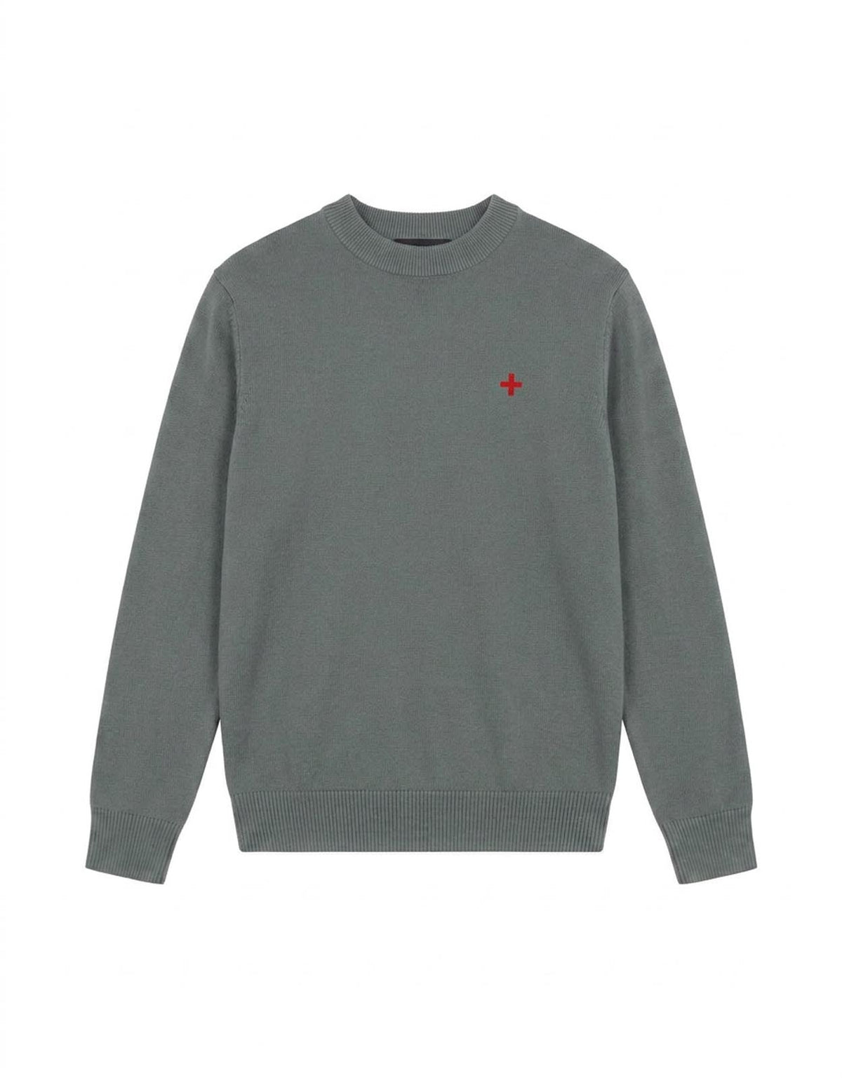 Maglia mezzo collo in viscosa con ricamo a contrasto