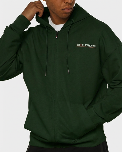 Felpa zip con cappuccio, logo stampato sul davanti e dietro, interno cappuccio in mesh