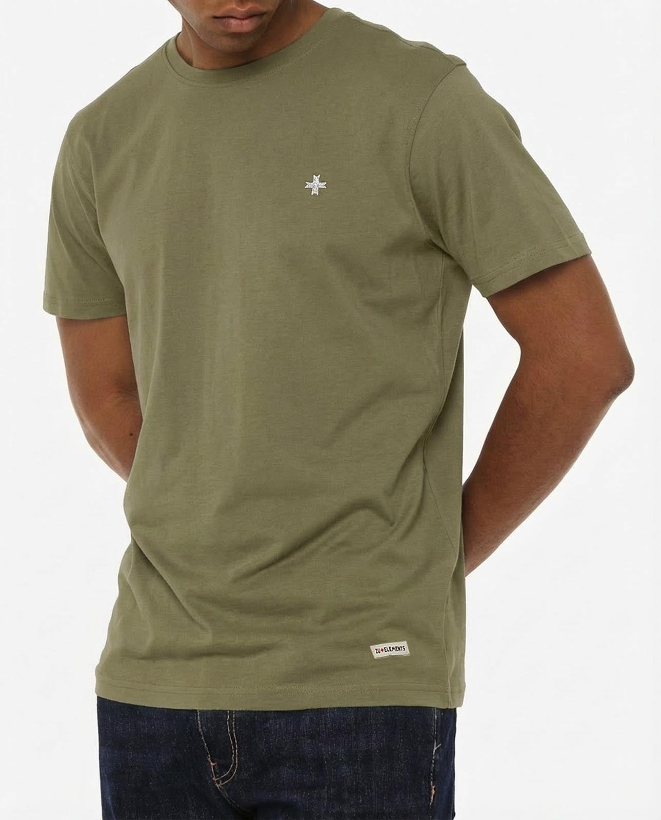 T-shirt girocollo maniche corte con micrologo ricamato