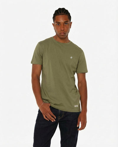 T-shirt girocollo maniche corte con micrologo ricamato