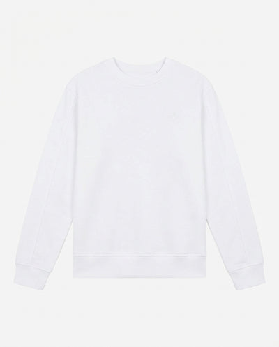 Felpa girocollo, logo ricamato lato cuore. Polso e fondo a coste