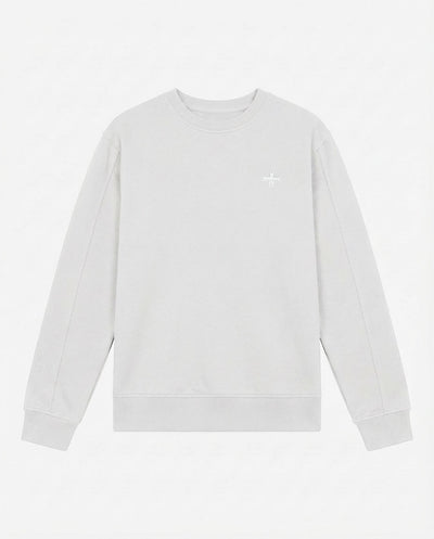 Felpa girocollo con logo ricamato lato cuore