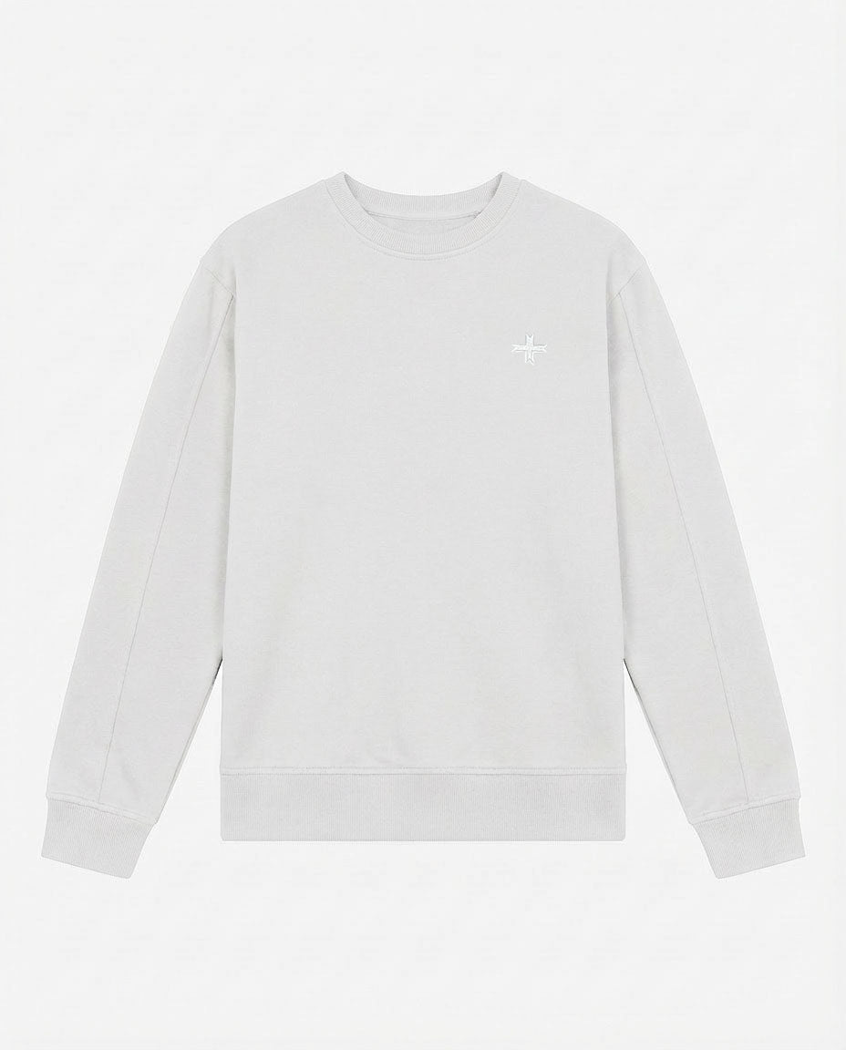 Felpa girocollo con logo ricamato lato cuore