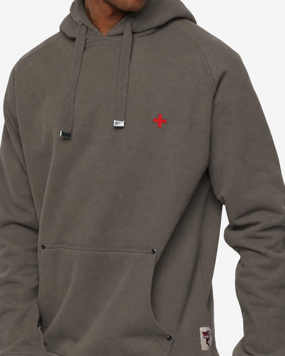 Felpa Carbon con cappuccio e manica raglan