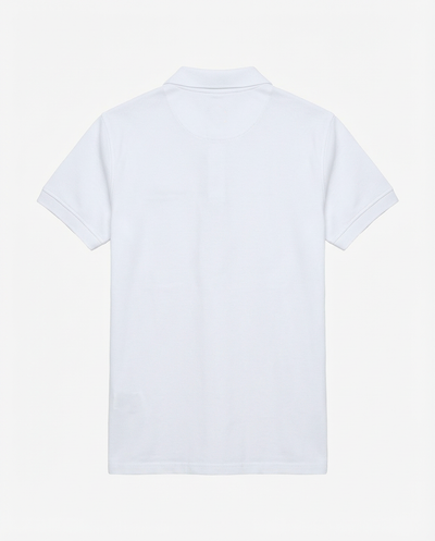 Polo piquet in puro cotone con logo ricamato e bottoni logati