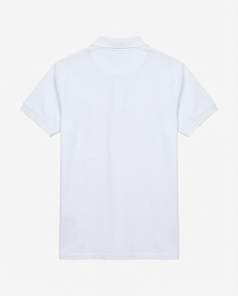 Polo piquet in puro cotone con logo ricamato e bottoni logati