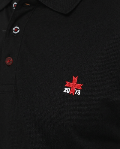 Polo piquet in puro cotone con logo ricamato e bottoni logati