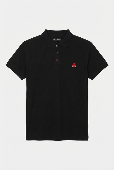 Polo piquet in puro cotone con logo ricamato e bottoni logati