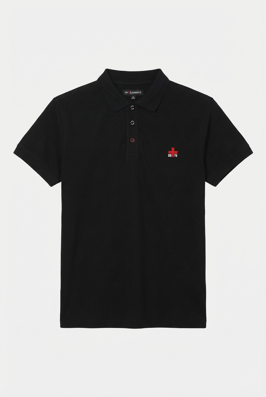 Polo piquet in puro cotone con logo ricamato e bottoni logati