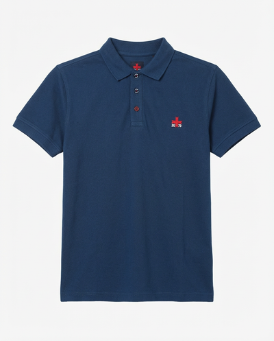 Polo piquet in puro cotone con logo ricamato e bottoni logati