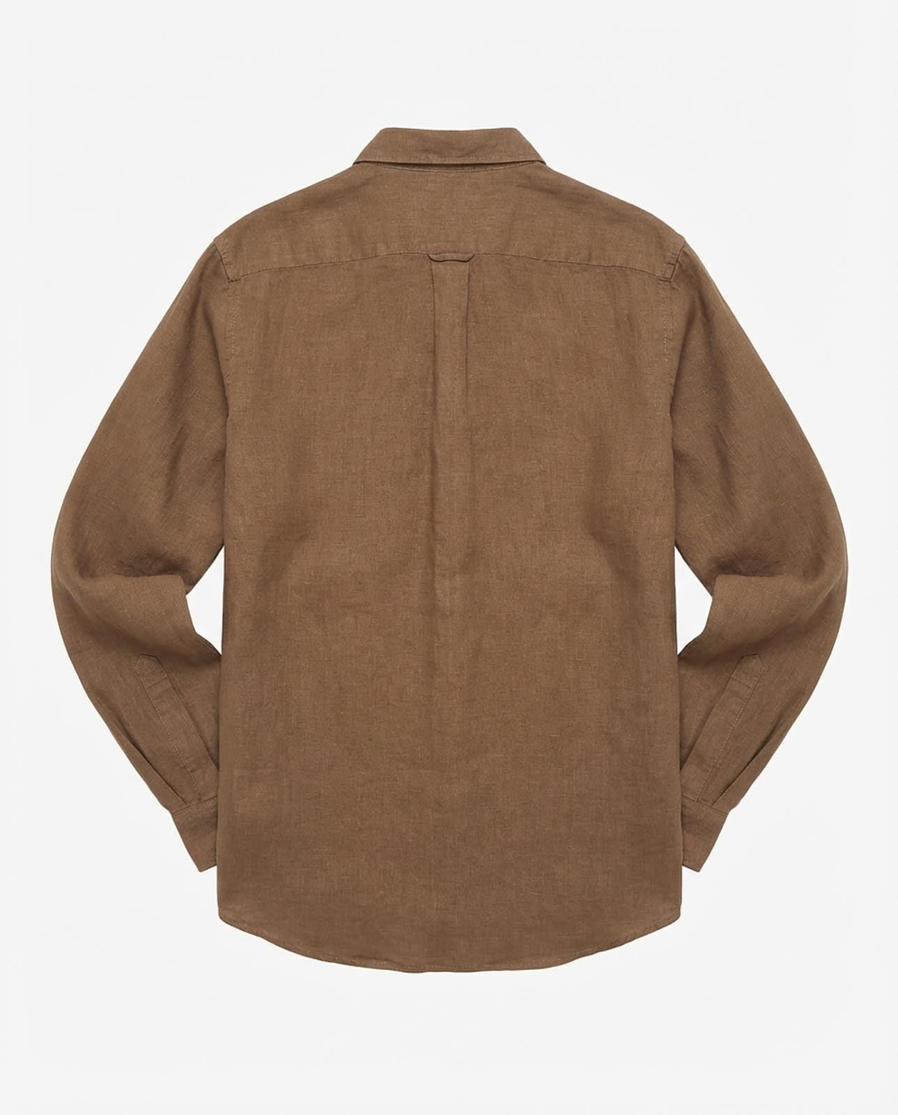 Camicia in puro lino con collo coreano e vestibilità regular