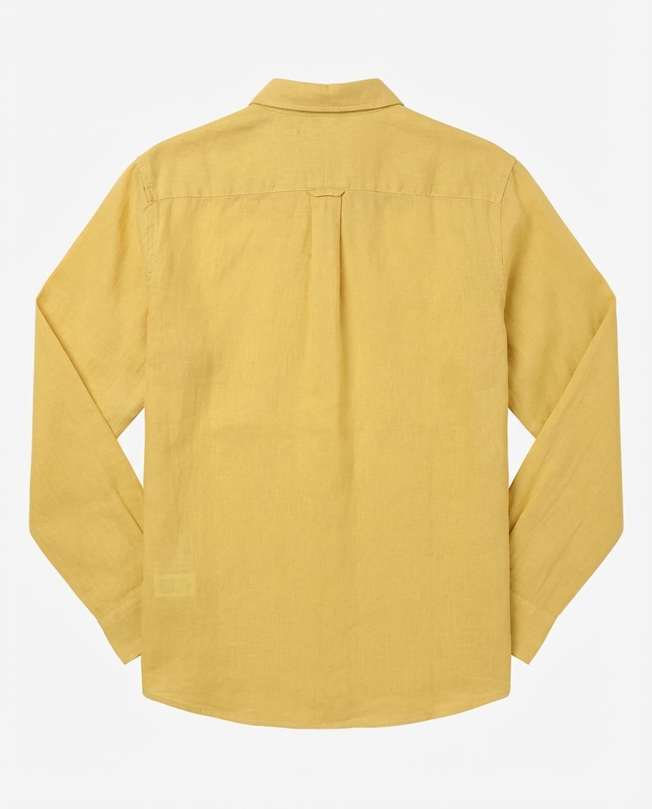 Camicia in puro lino con collo coreano e vestibilità regular