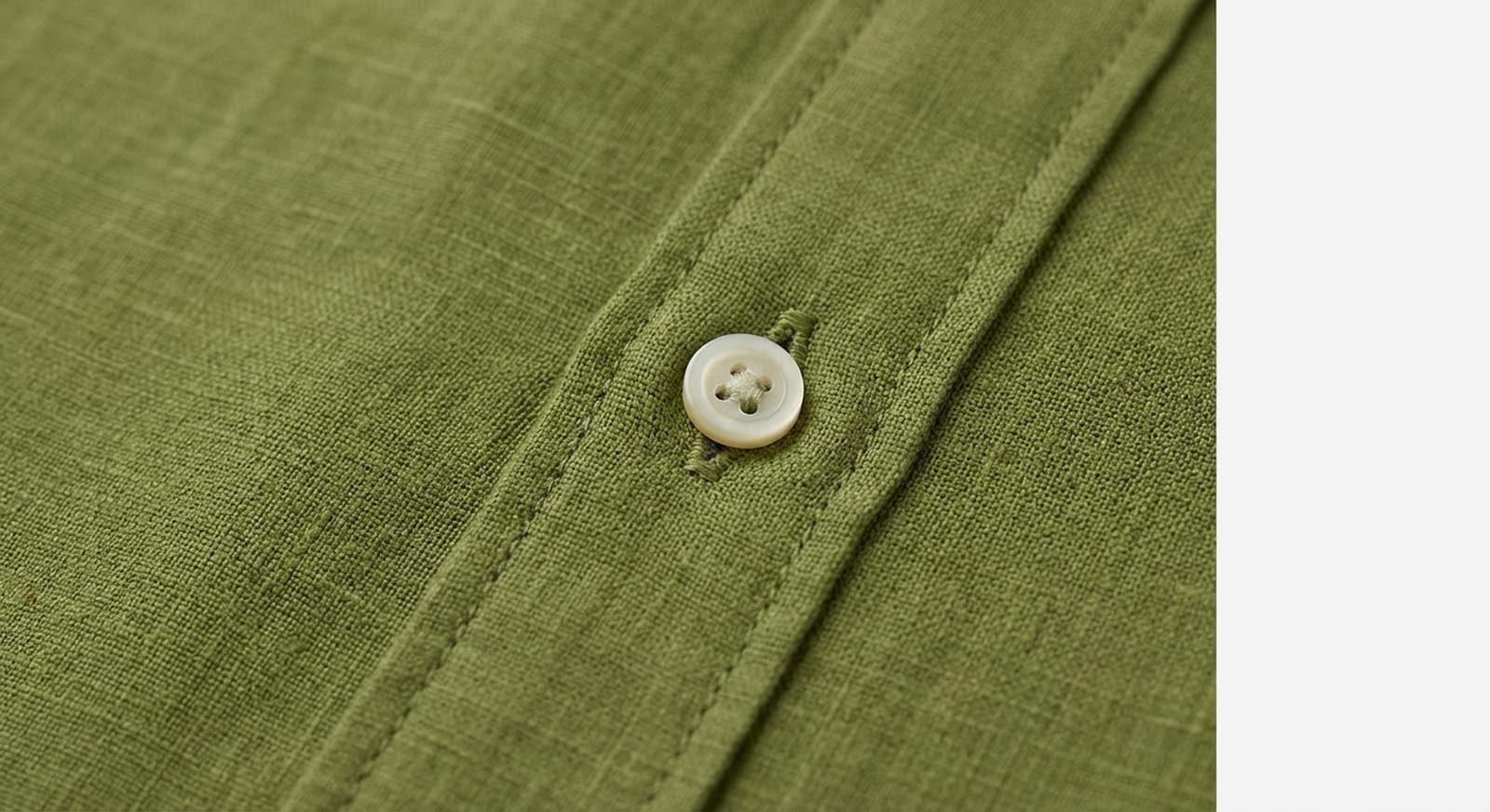 Camicia in puro lino con collo coreano e vestibilità regular