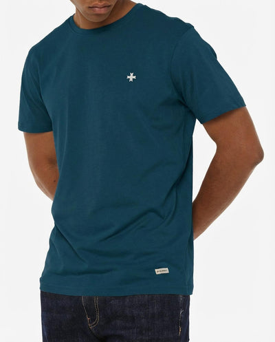 T-shirt girocollo maniche corte con micrologo ricamato