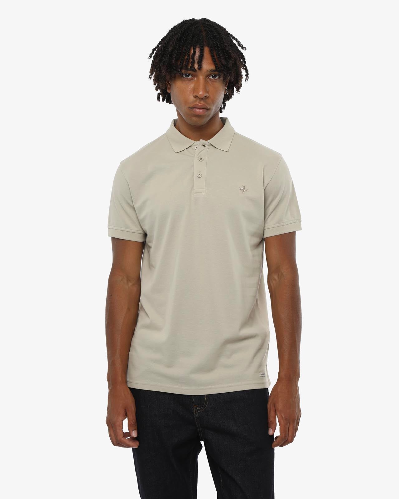 Polo in piquet con logo ricamato e dettagli sul fondo