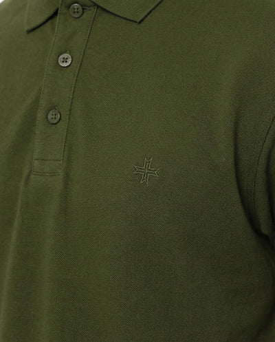 Polo in piquet con logo ricamato e dettagli sul fondo