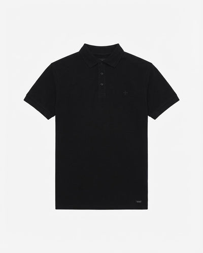 Polo in piquet con logo ricamato e dettagli sul fondo