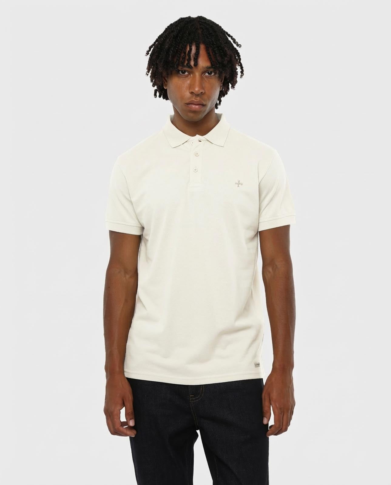 Polo in piquet con logo ricamato e dettagli sul fondo