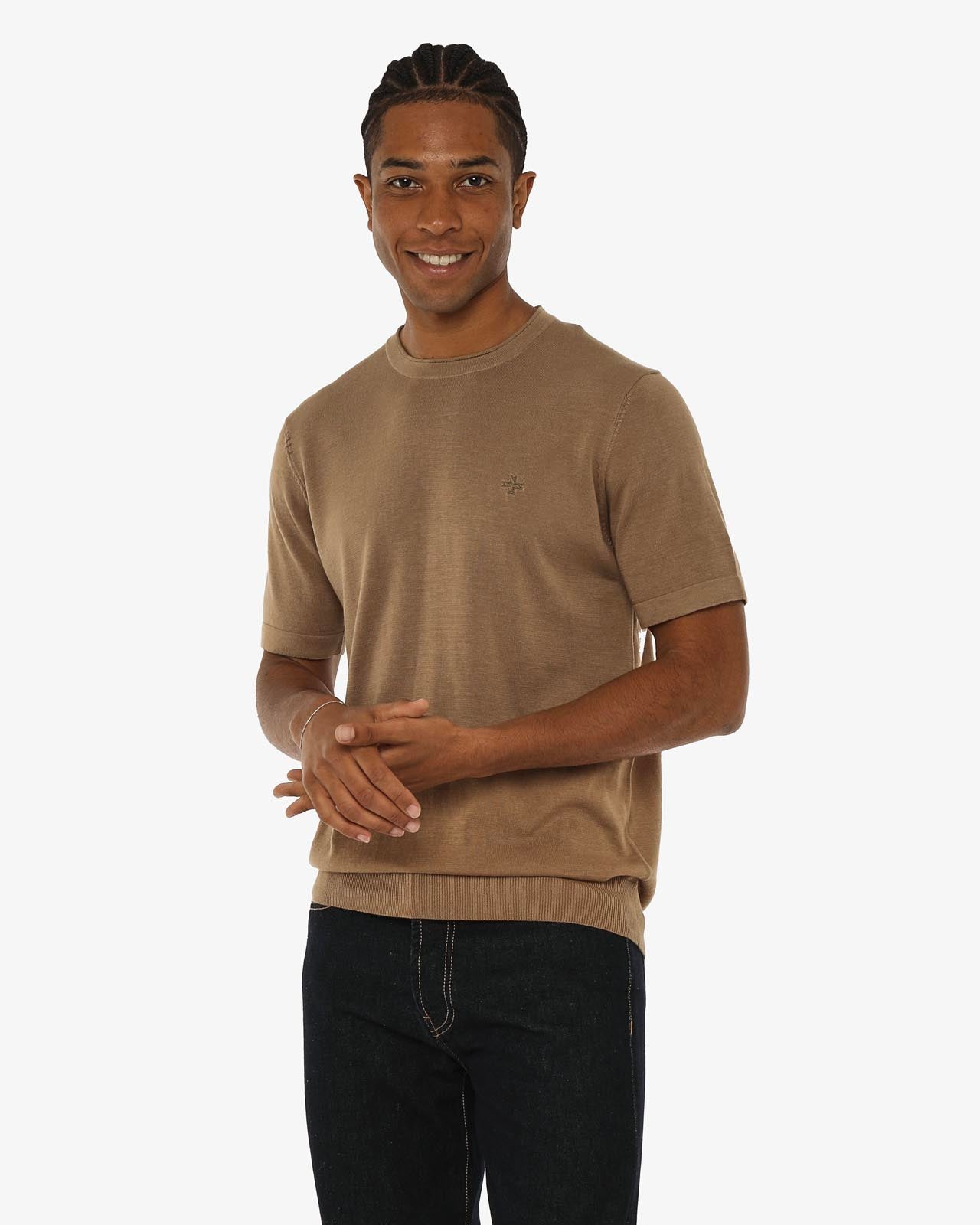 T-shirt in maglia maniche corte girocollo