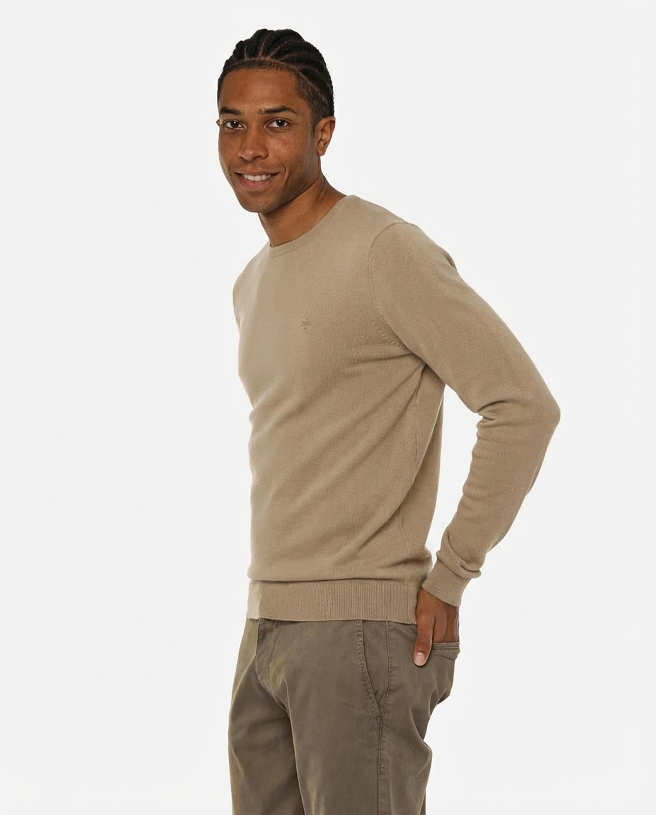 Maglia girocollo con polsini