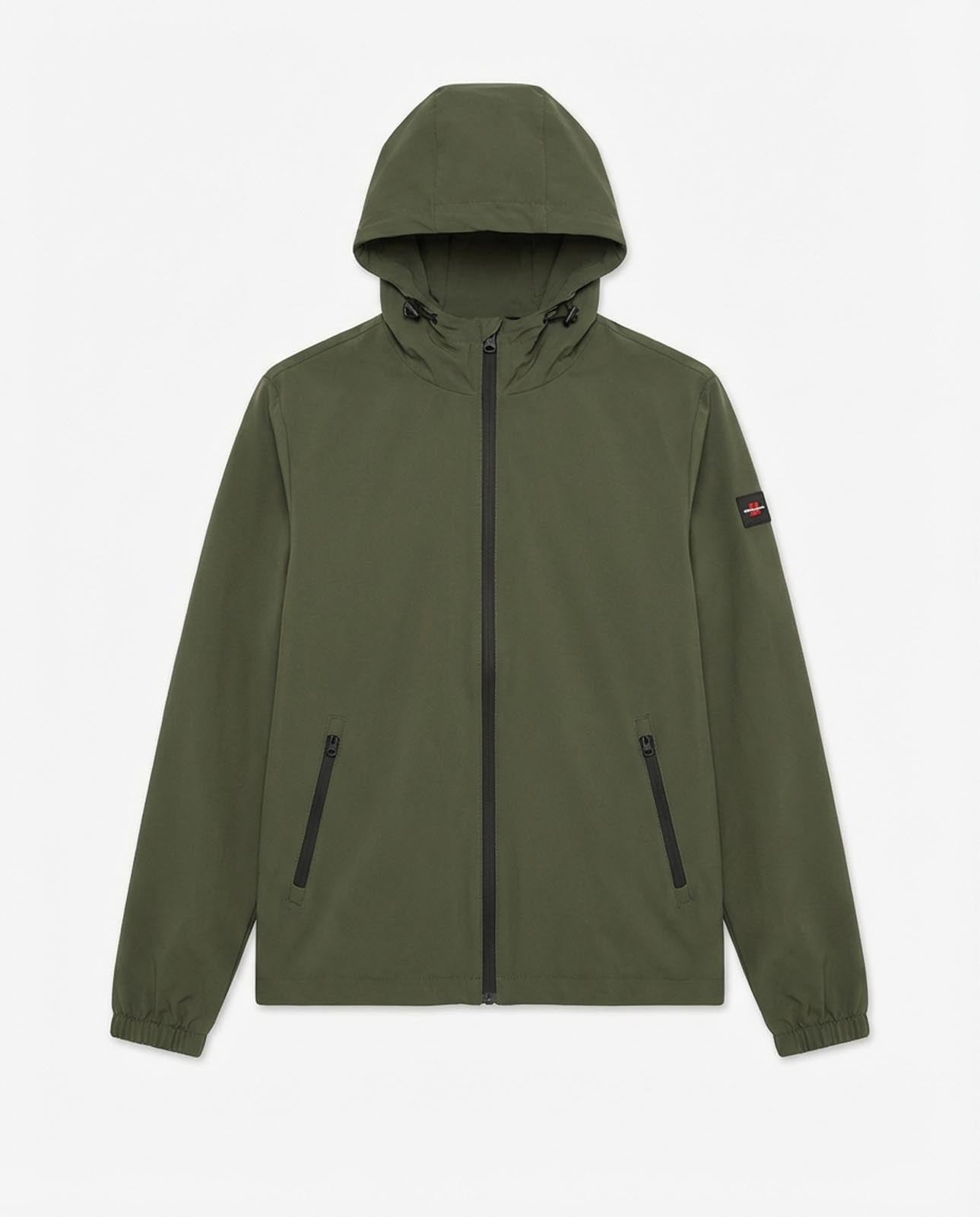 Giubbino zip con cappuccio e chiusura frontale