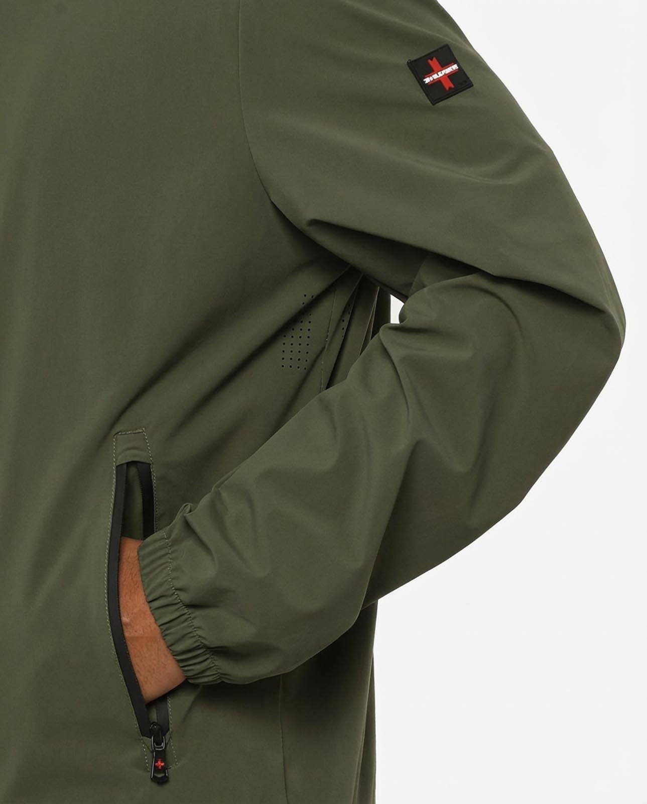 Giubbino zip con cappuccio e chiusura frontale