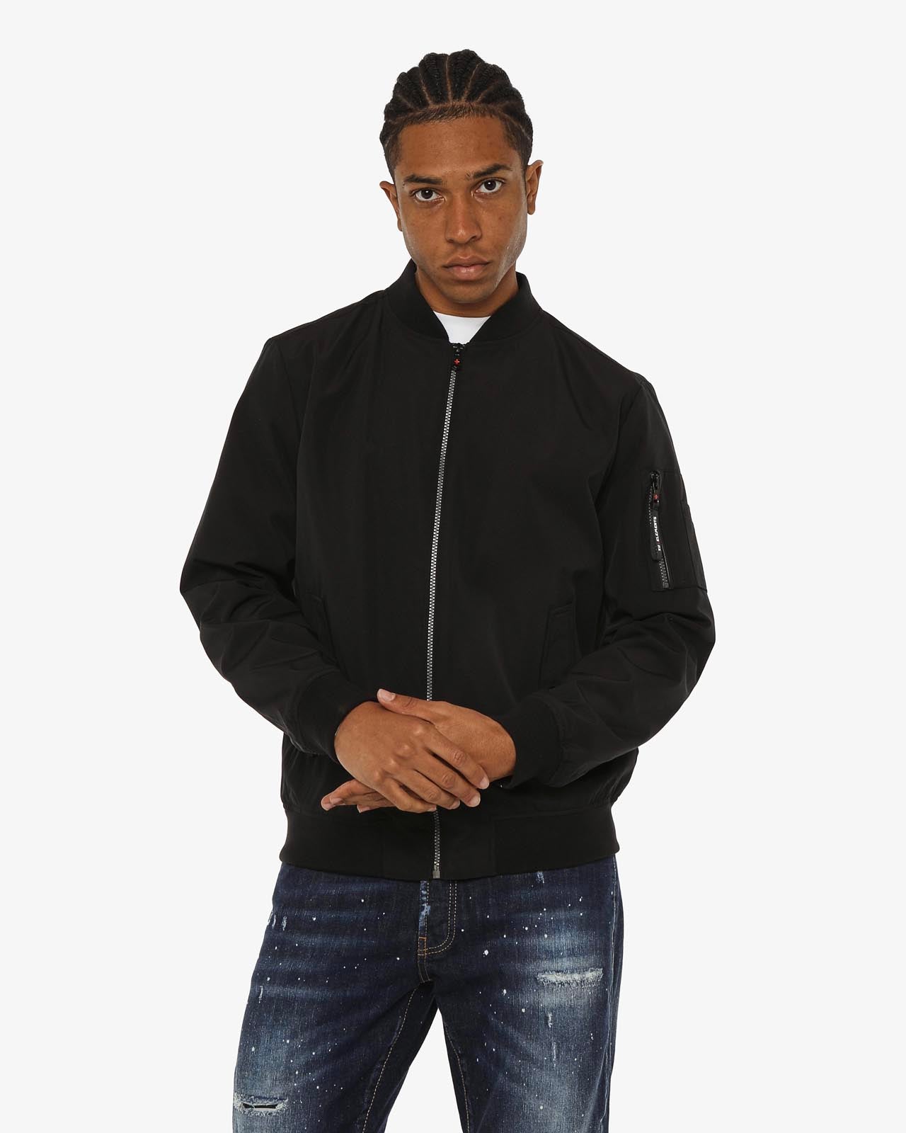 Bomber aviatore in twill con tasche a pattina