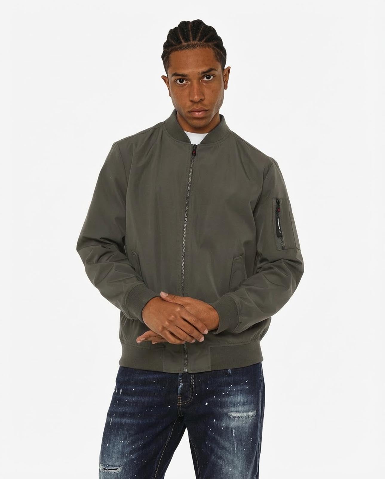 Bomber aviatore in twill con tasche a pattina