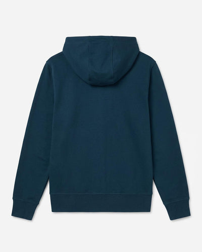 Felpa zip con cappuccio, logo ricamato lato cuore. Polso e fondo a coste