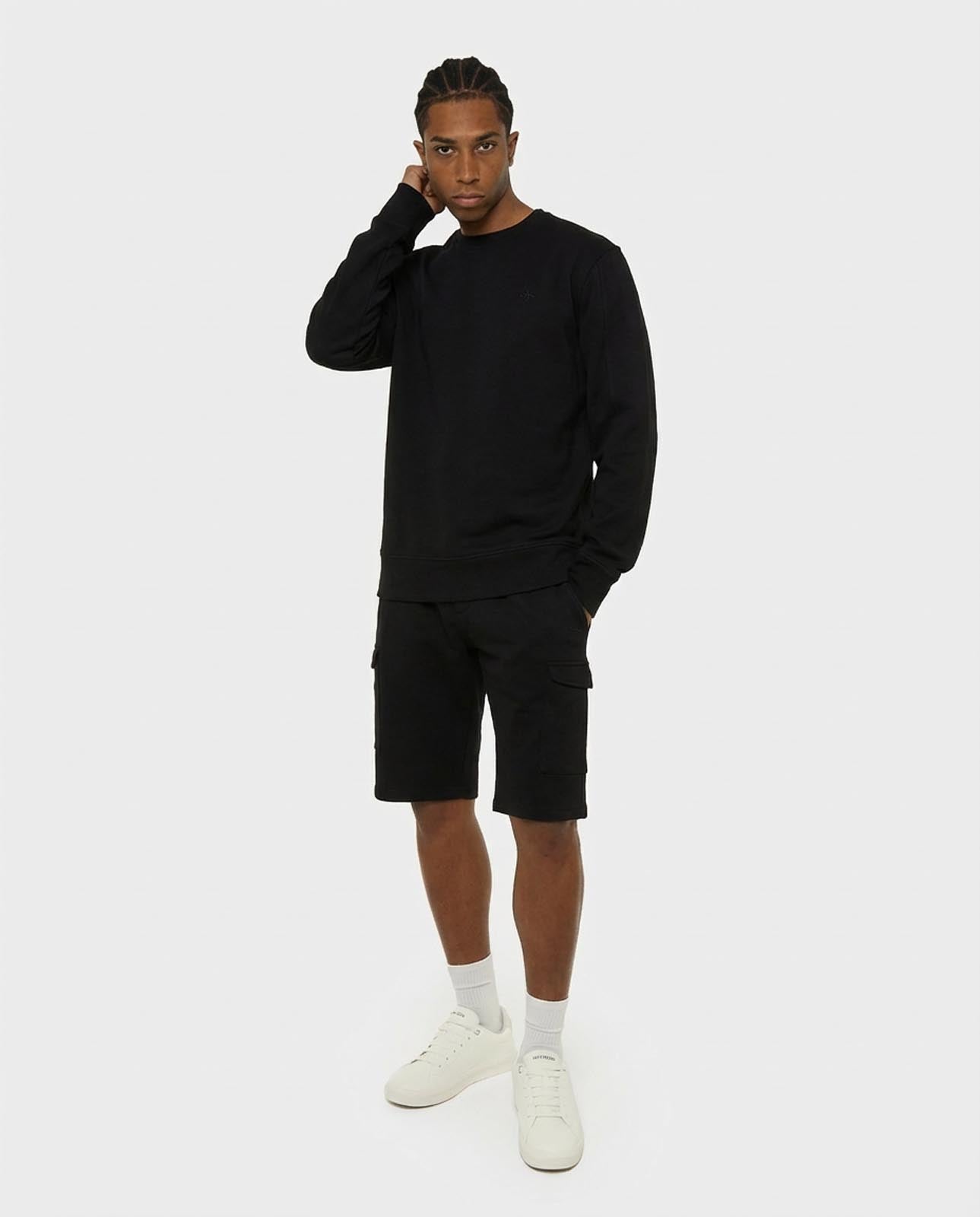 Felpa girocollo con logo ricamato lato cuore