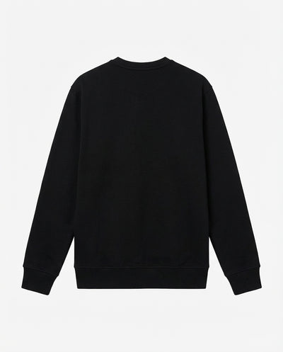 Felpa girocollo, logo ricamato lato cuore. Polso e fondo a coste