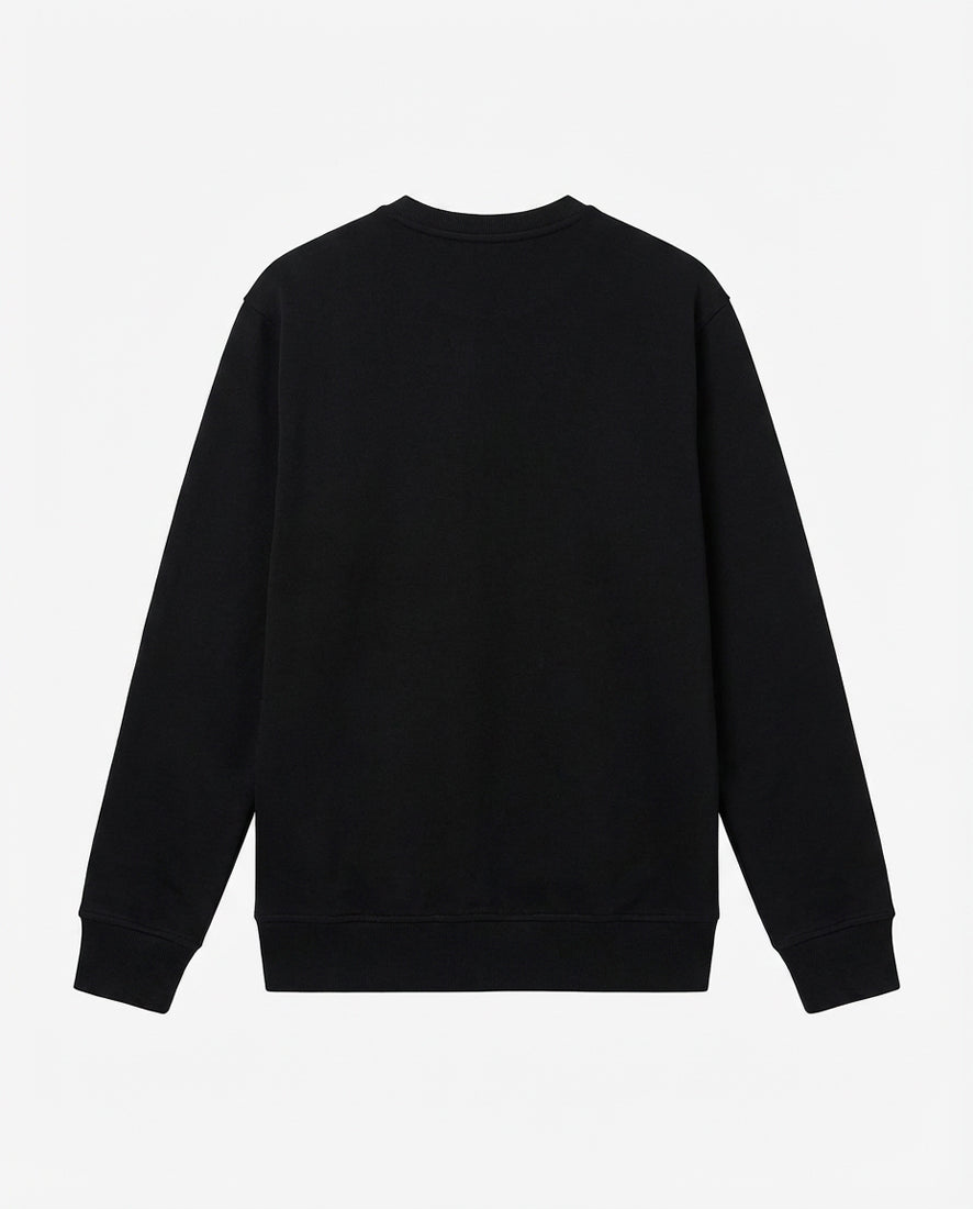 Felpa girocollo, logo ricamato lato cuore. Polso e fondo a coste