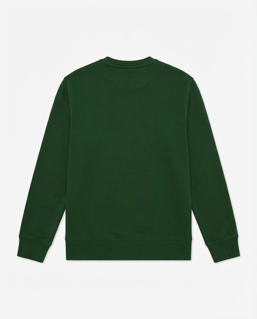 Felpa girocollo, logo ricamato lato cuore. Polso e fondo a coste