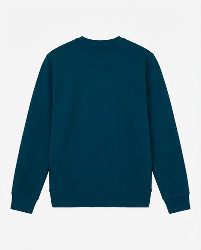 Felpa girocollo, logo ricamato lato cuore. Polso e fondo a coste