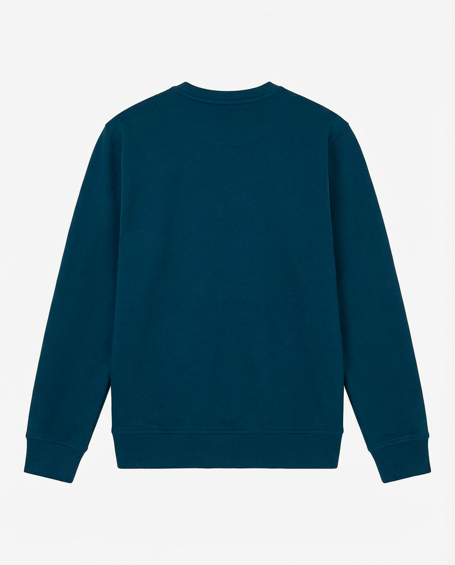 Felpa girocollo, logo ricamato lato cuore. Polso e fondo a coste