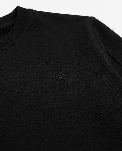 Felpa girocollo con logo ricamato lato cuore