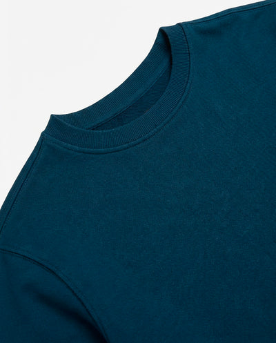 Felpa girocollo, logo ricamato lato cuore. Polso e fondo a coste