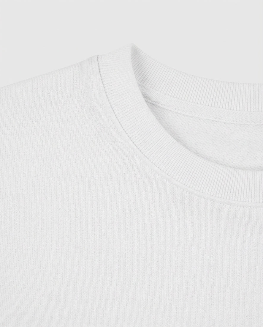 Felpa girocollo, logo ricamato lato cuore. Polso e fondo a coste