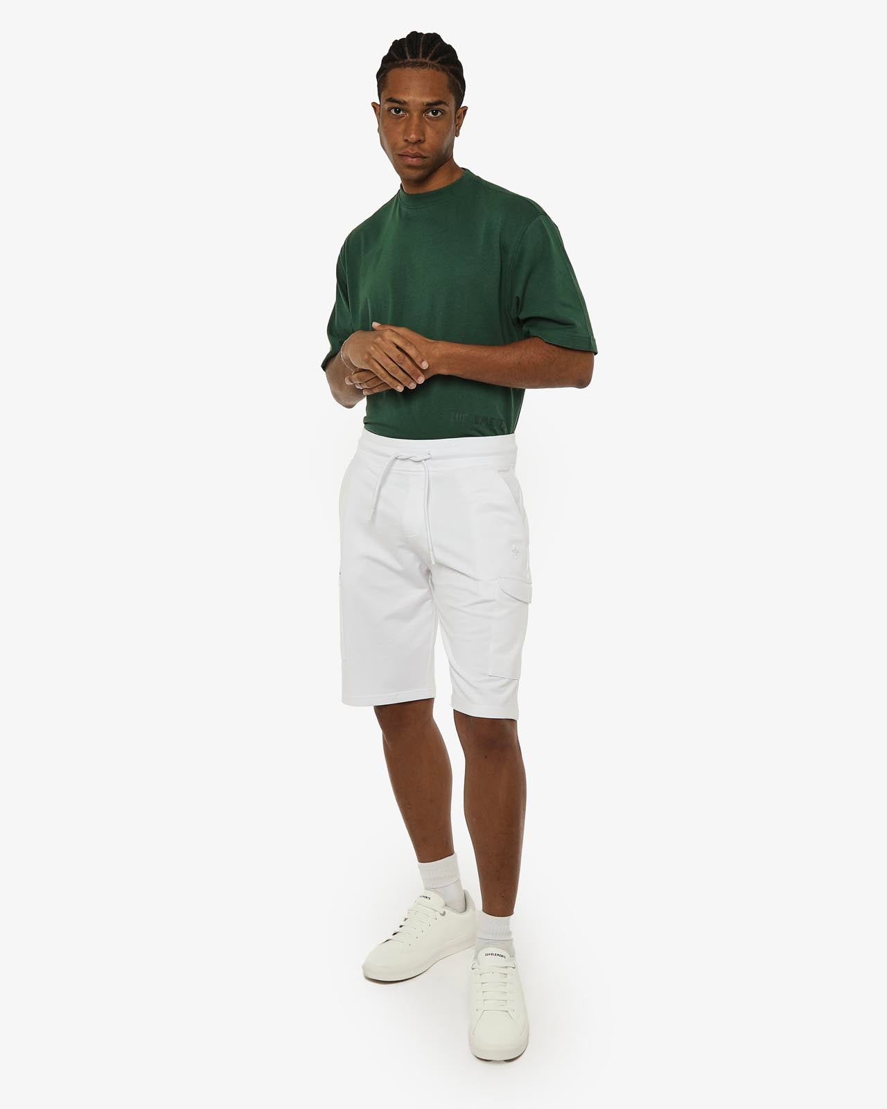 Bermuda in felpa con logo ricamato sul davanti