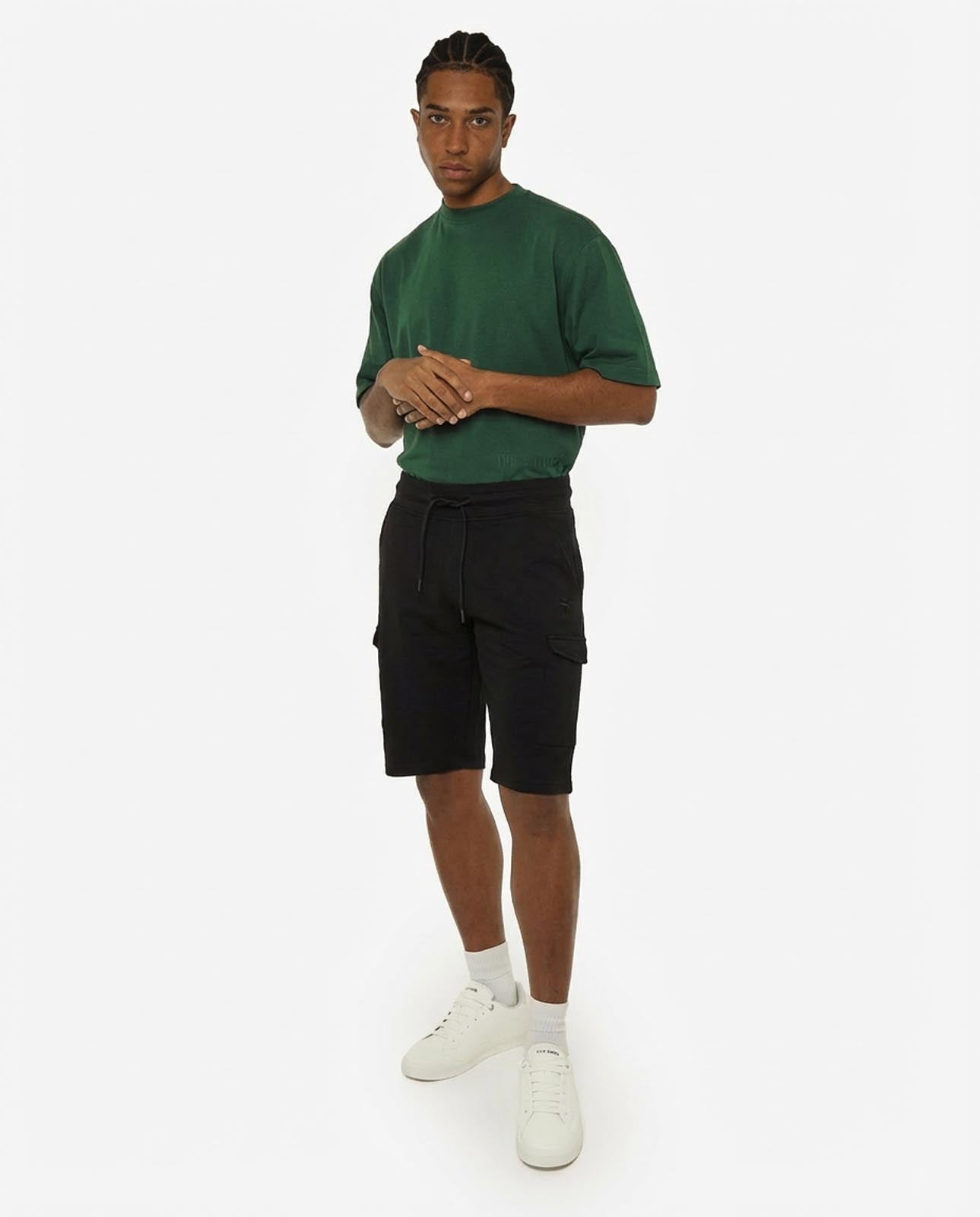 Bermuda in felpa con logo ricamato sul davanti