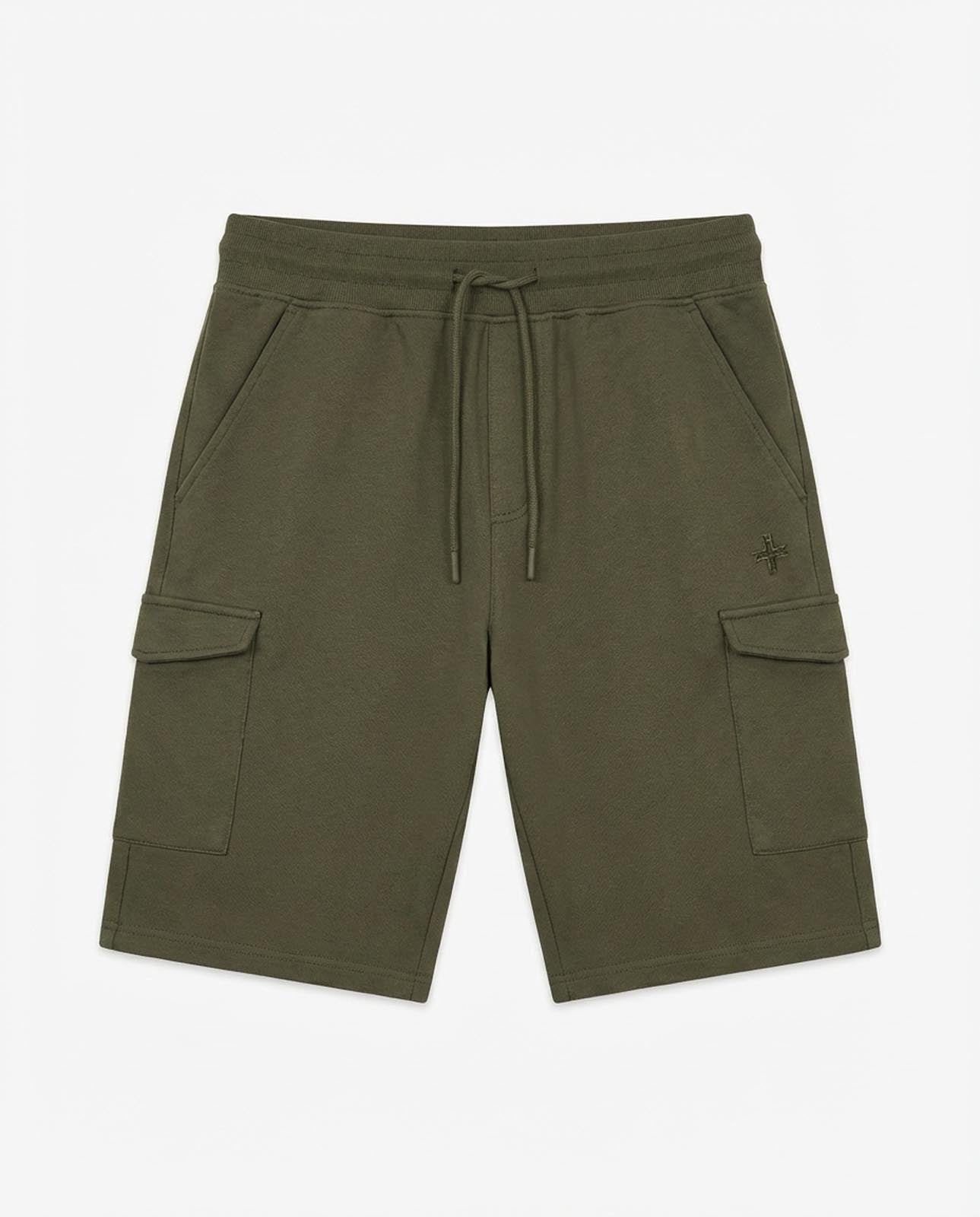 Bermuda in felpa con logo ricamato sul davanti