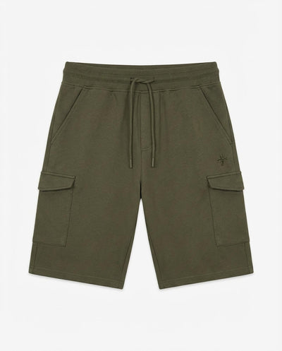 Bermuda in felpa con logo ricamato sul davanti