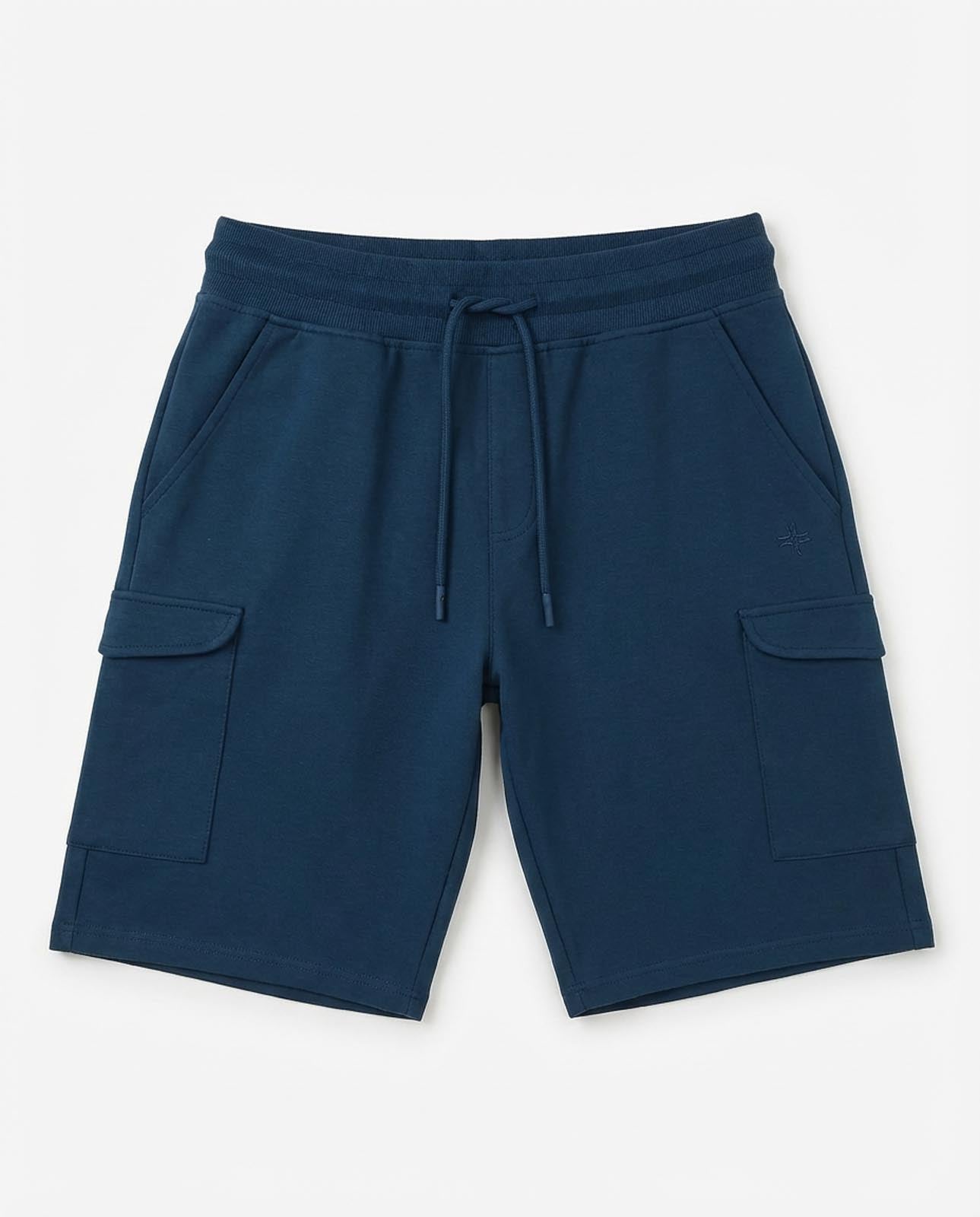 Bermuda in felpa con logo ricamato sul davanti